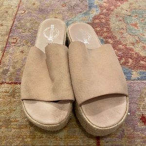Pink espadrille platforms